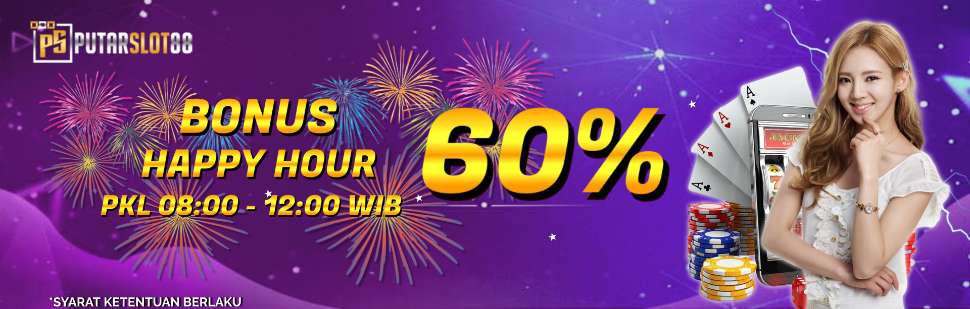BONUS HAPPY HOUR 60% PUTARSLOT88